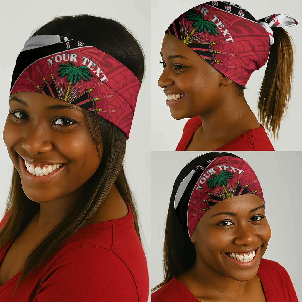 Personalized Haiti 1964 Neck Gaiter Coat Of Arms - Polynesian Style - African Pride