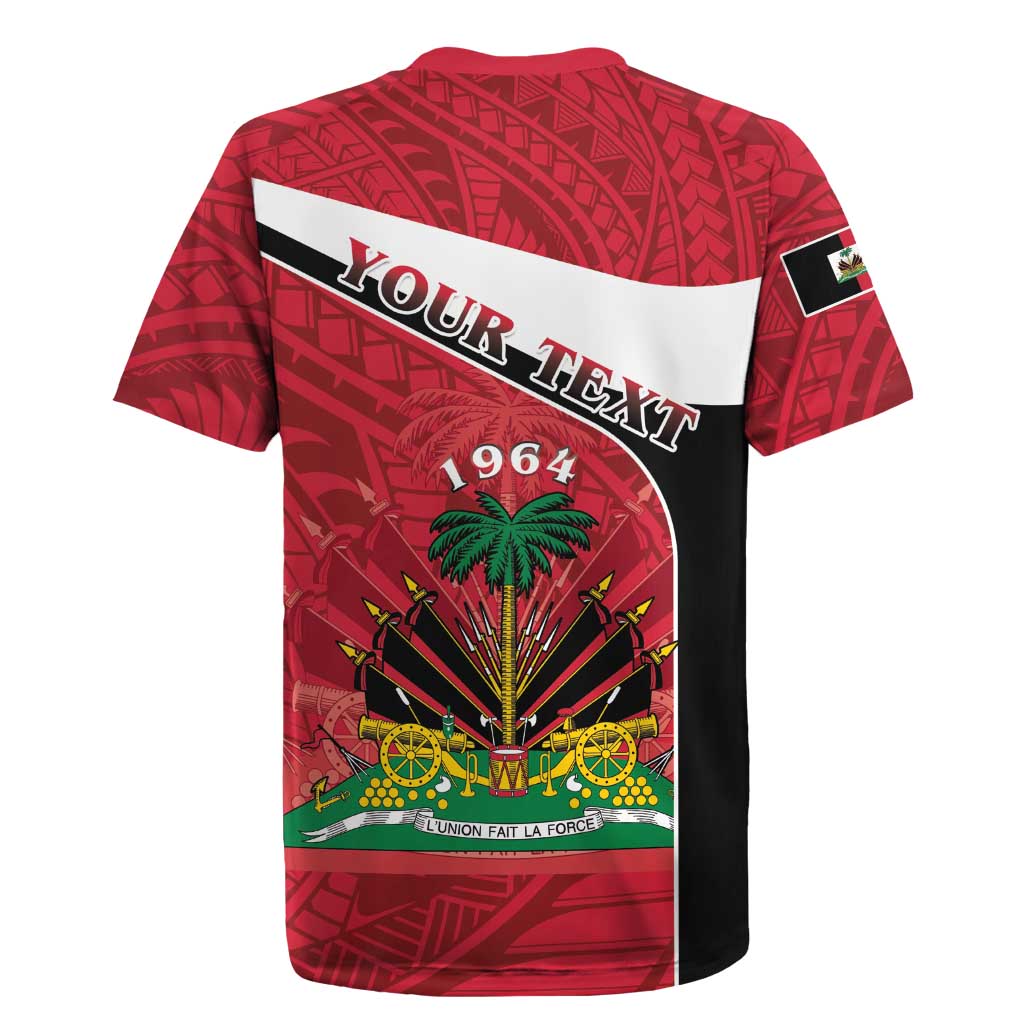 Personalized Haiti 1964 Rugby Jersey Coat Of Arms - Polynesian Style - African Pride