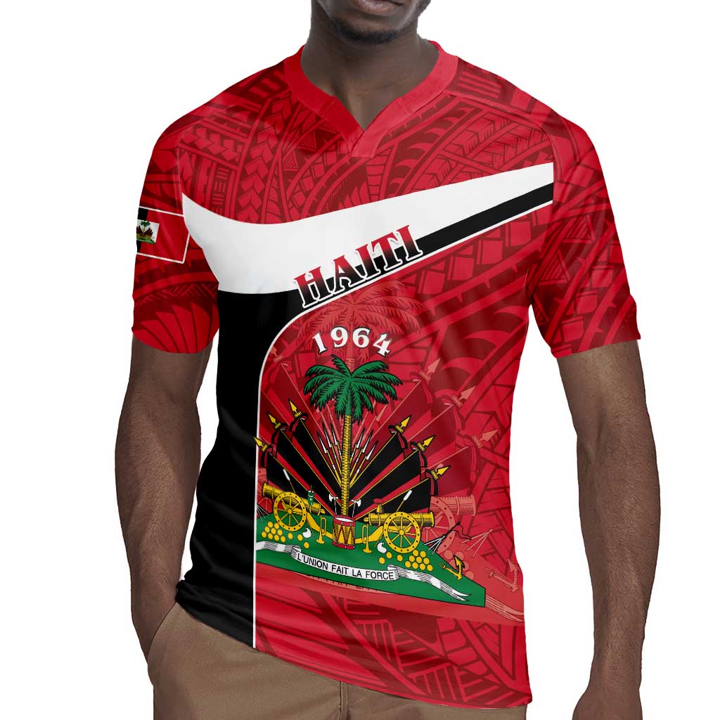 Personalized Haiti 1964 Rugby Jersey Coat Of Arms - Polynesian Style - African Pride