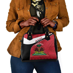 Personalized Haiti 1964 Shoulder Handbag Coat Of Arms - Polynesian Style - African Pride