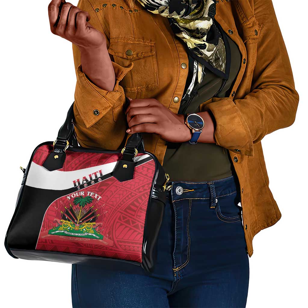 Personalized Haiti 1964 Shoulder Handbag Coat Of Arms - Polynesian Style - African Pride