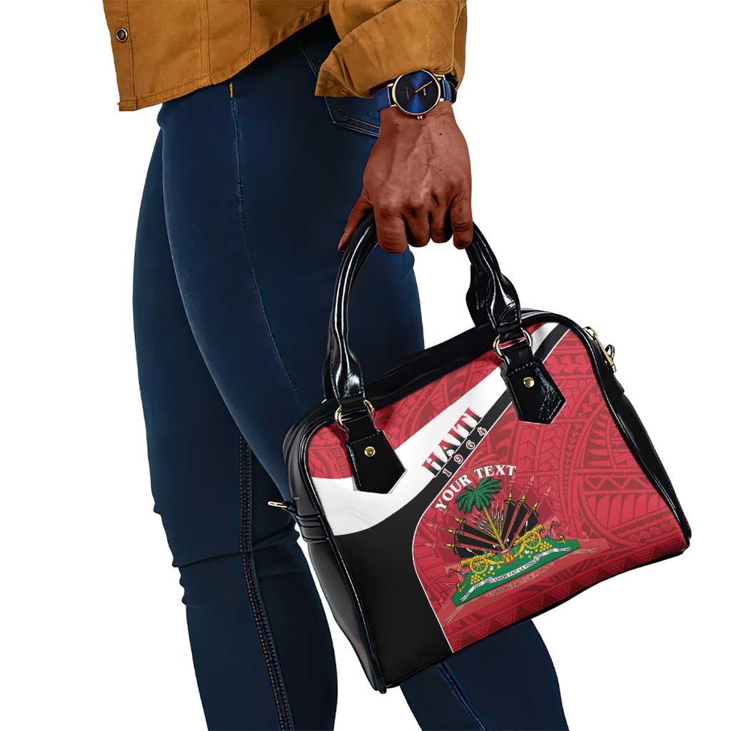Personalized Haiti 1964 Shoulder Handbag Coat Of Arms - Polynesian Style - African Pride