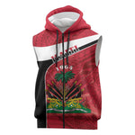Personalized Haiti 1964 Sleeveless Zip Hoodie Coat Of Arms - Polynesian Style - African Pride