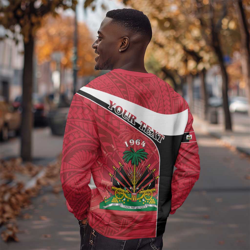 Personalized Haiti 1964 Sweatshirt Coat Of Arms - Polynesian Style - African Pride
