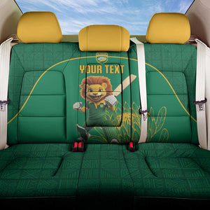 Custom South Africa Back Car Seat Cover Lion Mascot Proteas Cricket