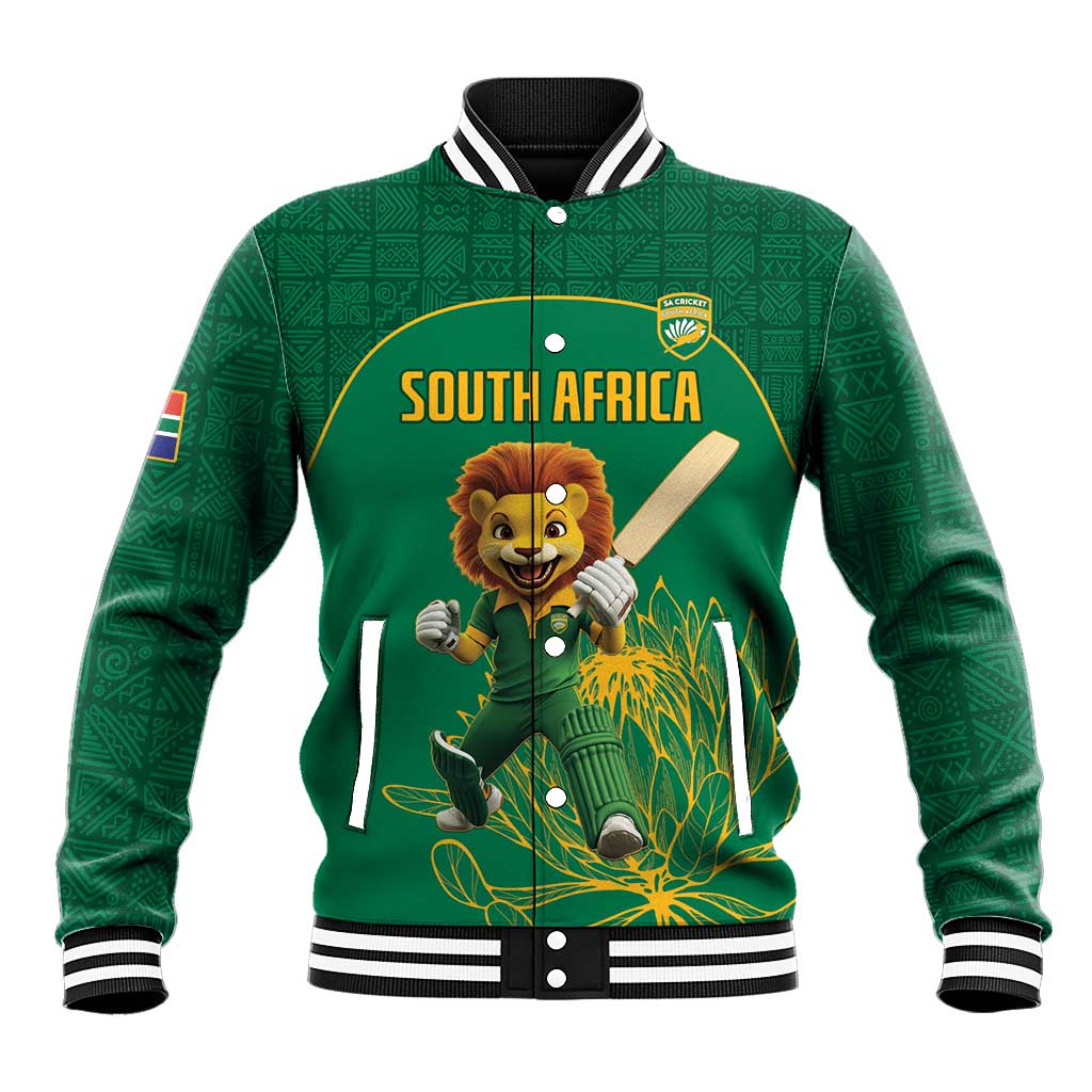 Custom South Africa Baseball Jacket Lion Mascot Proteas Cricket