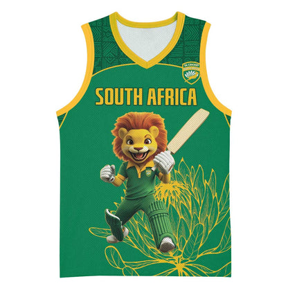 Custom South Africa Basketball Jersey Lion Mascot Proteas Cricket LT15