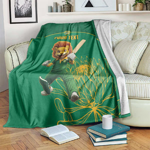 Custom South Africa Blanket Lion Mascot Proteas Cricket