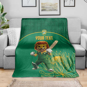 Custom South Africa Blanket Lion Mascot Proteas Cricket