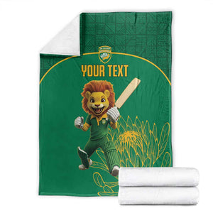 Custom South Africa Blanket Lion Mascot Proteas Cricket