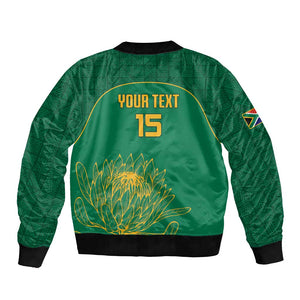 Custom South Africa Bomber Jacket Lion Mascot Proteas Cricket