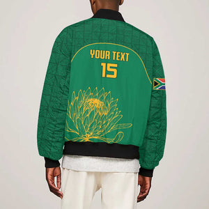 Custom South Africa Bomber Jacket Lion Mascot Proteas Cricket