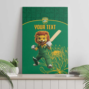 Custom South Africa Canvas Wall Art Lion Mascot Proteas Cricket