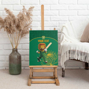 Custom South Africa Canvas Wall Art Lion Mascot Proteas Cricket