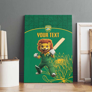 Custom South Africa Canvas Wall Art Lion Mascot Proteas Cricket