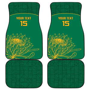 Custom South Africa Car Mats Lion Mascot Proteas Cricket