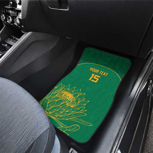 Custom South Africa Car Mats Lion Mascot Proteas Cricket