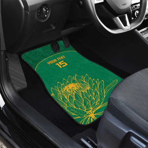 Custom South Africa Car Mats Lion Mascot Proteas Cricket