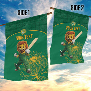 Custom South Africa Garden Flag Lion Mascot Proteas Cricket