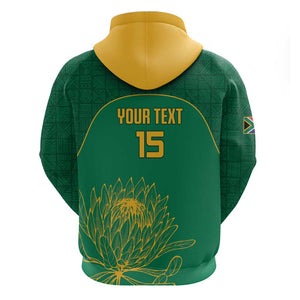 Custom South Africa Hoodie Lion Mascot Proteas Cricket