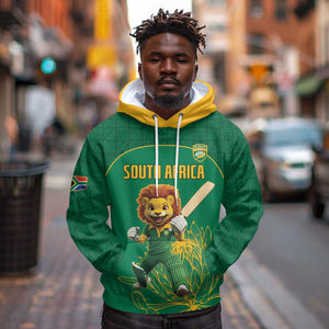 Custom South Africa Hoodie Lion Mascot Proteas Cricket