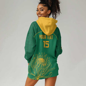 Custom South Africa Hoodie Dress Lion Mascot Proteas Cricket