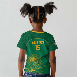 Custom South Africa Kid T shirt Lion Mascot Proteas Cricket