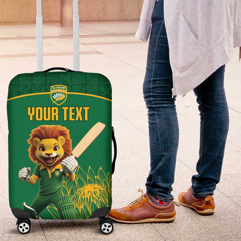 Custom South Africa Luggage Cover Lion Mascot Proteas Cricket