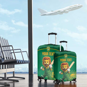 Custom South Africa Luggage Cover Lion Mascot Proteas Cricket