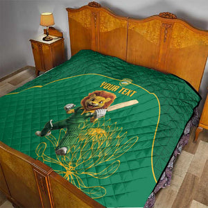 Custom South Africa Quilt Lion Mascot Proteas Cricket