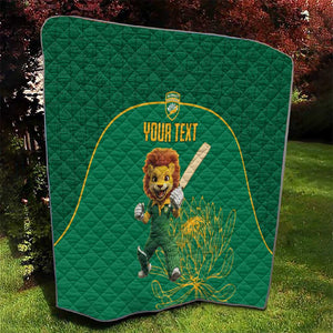 Custom South Africa Quilt Lion Mascot Proteas Cricket