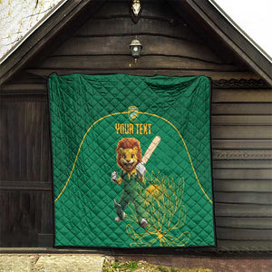 Custom South Africa Quilt Lion Mascot Proteas Cricket