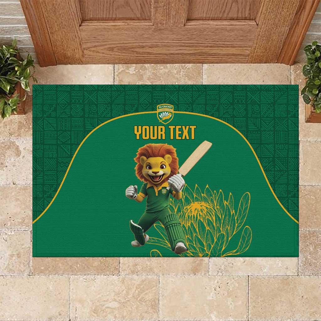 Custom South Africa Rubber Doormat Lion Mascot Proteas Cricket