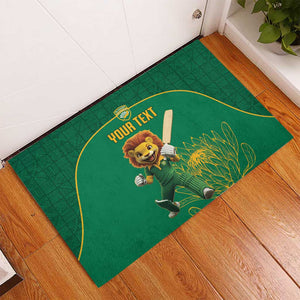 Custom South Africa Rubber Doormat Lion Mascot Proteas Cricket