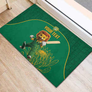 Custom South Africa Rubber Doormat Lion Mascot Proteas Cricket