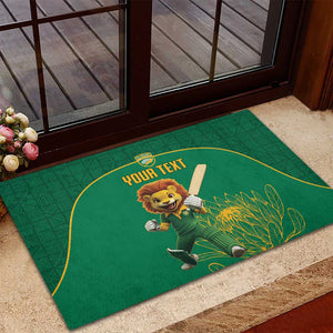 Custom South Africa Rubber Doormat Lion Mascot Proteas Cricket