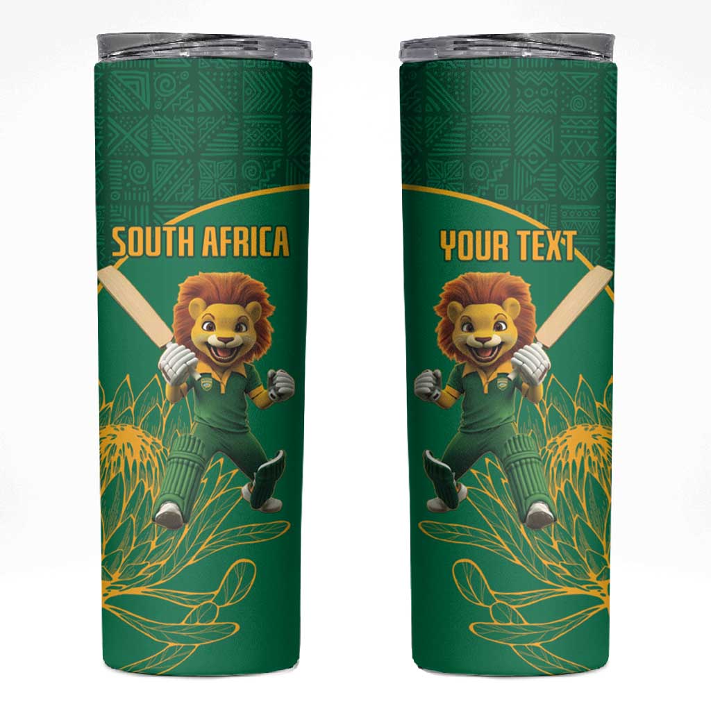 Custom South Africa Skinny Tumbler Lion Mascot Proteas Cricket