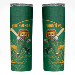 Custom South Africa Skinny Tumbler Lion Mascot Proteas Cricket