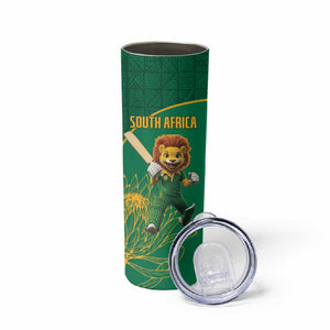 Custom South Africa Skinny Tumbler Lion Mascot Proteas Cricket