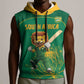 Custom South Africa Sleeveless Hoodie Lion Mascot Proteas Cricket - African Pride