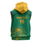 Custom South Africa Sleeveless Zip Hoodie Lion Mascot Proteas Cricket - African Pride