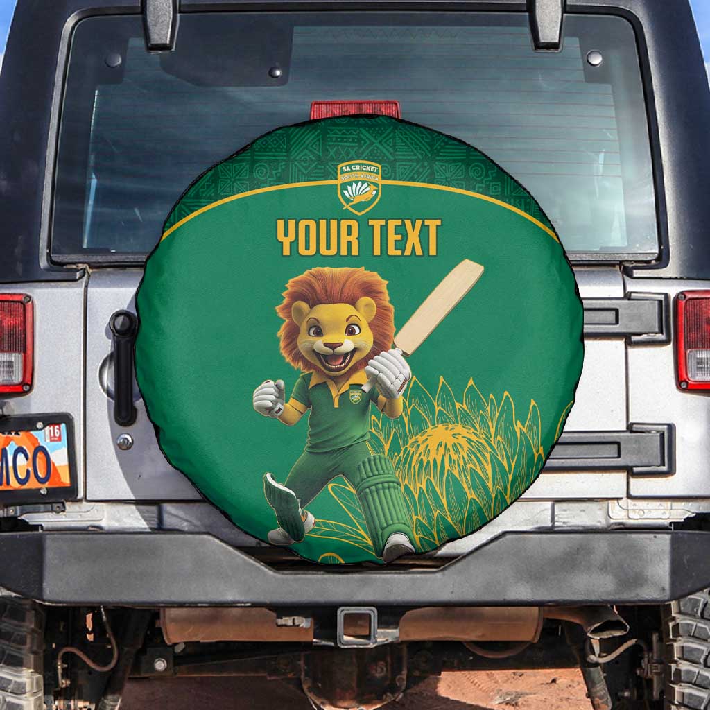 Custom South Africa Spare Tire Cover Lion Mascot Proteas Cricket