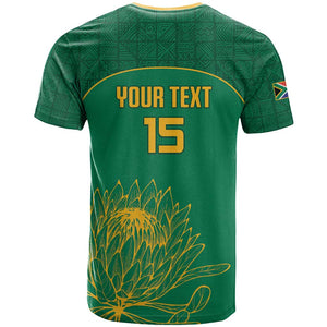 Custom South Africa T shirt Lion Mascot Proteas Cricket