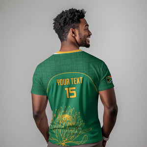 Custom South Africa T shirt Lion Mascot Proteas Cricket