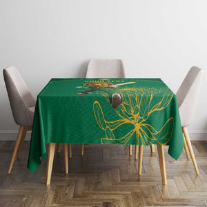 Custom South Africa Tablecloth Lion Mascot Proteas Cricket