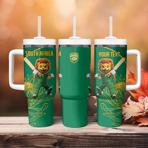 Custom South Africa Tumbler With Handle Lion Mascot Proteas Cricket