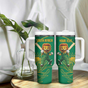 Custom South Africa Tumbler With Handle Lion Mascot Proteas Cricket