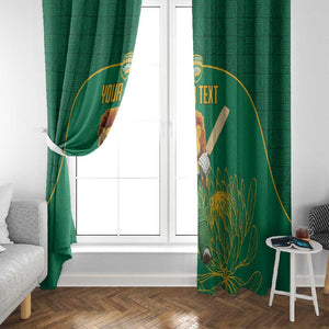 Custom South Africa Window Curtain Lion Mascot Proteas Cricket