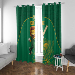 Custom South Africa Window Curtain Lion Mascot Proteas Cricket