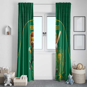 Custom South Africa Window Curtain Lion Mascot Proteas Cricket